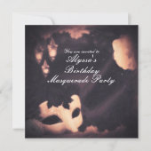 Elegante Vintage Masquerade bemalt Einladung (Vorderseite)