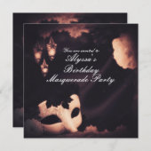 Elegante Vintage Masquerade Maske Einladung (Vorne/Hinten)