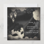 Elegante Vintage Masquerade Maske Party Einladung (Rückseite)