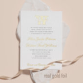 Elegante Vintage Mono-Goldfolie Folieneinladung