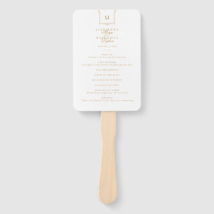 Elegante Vintage Monogram Black and White Wedding Fächer