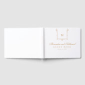 Elegante Vintage Monogram Script-Hochzeit Gästebuch (Voll)