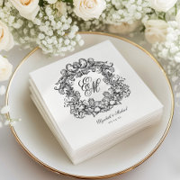Elegante Vintage Monogram Wappen Script Hochzeit
