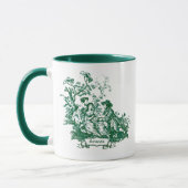 Elegante Vintage, monogramm-grüne Kröte de jouy Tasse (Links)