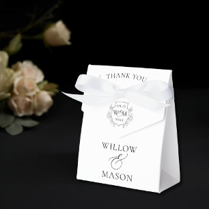 Elegante Vintage Monogramm Hochzeit Danke Geschenkschachtel