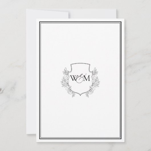 Elegante Vintage Monogramm-Hochzeit Einladung (Rückseite)