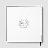 Elegante Vintage Monogramm-Hochzeit Gästebuch (Rückseite)