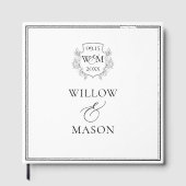 Elegante Vintage Monogramm-Hochzeit Gästebuch (Vorderseite)