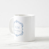 Elegante Vintage-Monogramm-Hochzeit Kaffeetasse (Vorderseite Links)