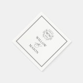 Elegante Vintage Monogramm-Hochzeit Serviette (Ecke)