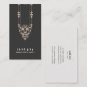 Elegante Vintage Motif Black Business Card Visitenkarte (Vorne/Hinten)