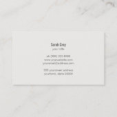 Elegante Vintage Motif Black Business Card Visitenkarte (Rückseite)