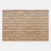 Elegante Vintage Musiknoten für Handschriftenblätt Geschenkpapier Set (Vorderseite)