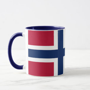 Elegante Vintage norwegische Flagge auf der Kerami Tasse