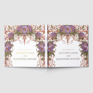 Elegante Vintage-Nouveau-Floral-Bogen-Hochzeit  Gästebuch