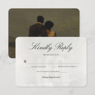 Elegante Vintage-Ölgemälde-Hochzeit RSVP Karte