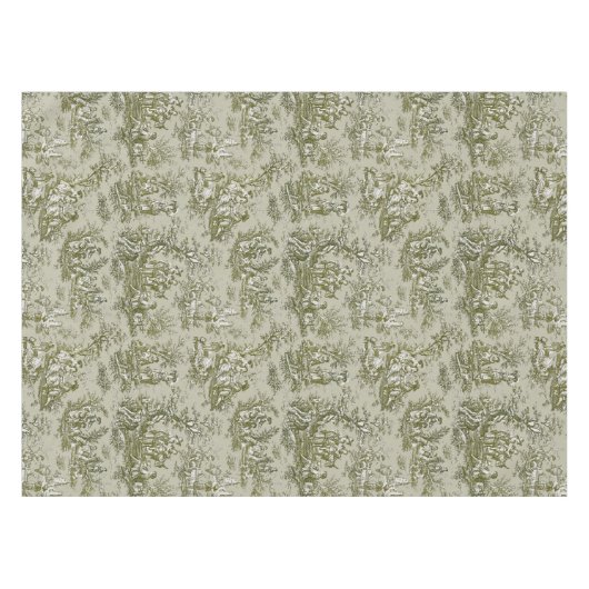 Elegante, Vintage Olivgrün-Kröte, bedruckt Tischdecke (Vorderseite (Horizontal))