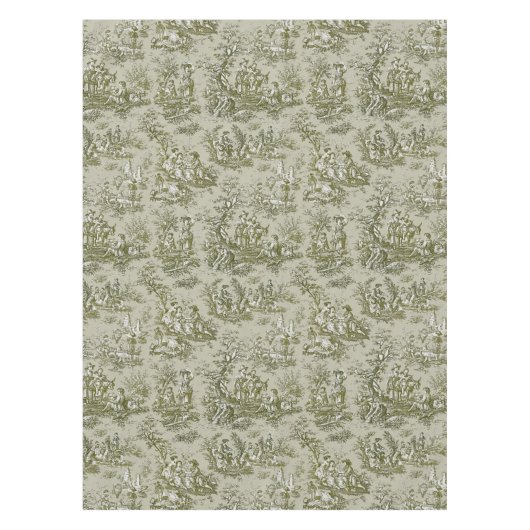 Elegante, Vintage Olivgrün-Kröte, bedruckt Tischdecke (Vorderseite)