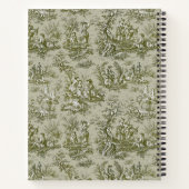 Elegante, Vintage Olivgrün-Tulle de jouy Notizblock (Rückseite)