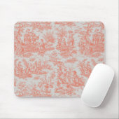 Elegante Vintage Orangentoile de jouy Mousepad (Mit Mouse)