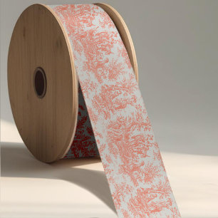 Elegante Vintage Orangentoile de jouy Satinband