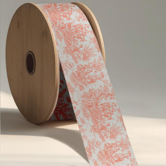 Elegante Vintage Orangentoile de jouy Satinband