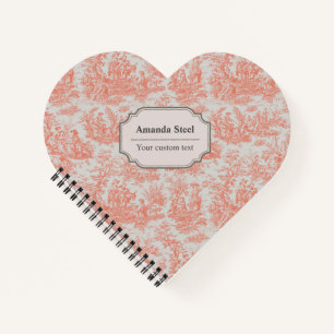 Elegante Vintage Orangentoile Notizblock