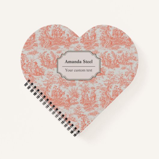Elegante Vintage Orangentoile Notizblock (Vorderseite)