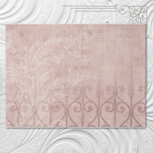 Elegante Vintage Orchid Brocade Seidenpapier