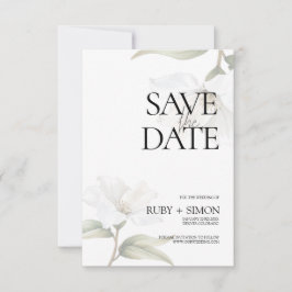 Elegante Vintage Oriental Weiße Magnolie Save The Date