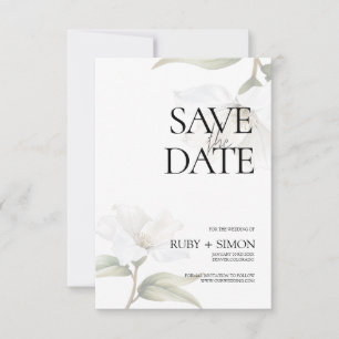 Elegante Vintage Oriental Weiße Magnolie Save The Date