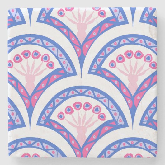 Elegante Vintage-Ornamentkunst Steinuntersetzer (Vorderseite)