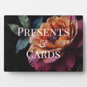 Elegante Vintage Pachy Rot-Blumen-Heirat Fotoplatte (Vorderseite)