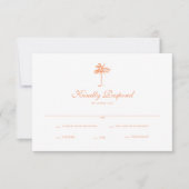 Elegante Vintage Palmen Tree Tropical Wedding RSVP Karte (Vorderseite)