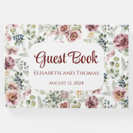 Elegante Vintage Pastellfarben Hochzeitsgast-Buch Gästebuch