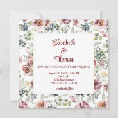 Elegante Vintage Pastellfarben Rose Einladung (Vorderseite)
