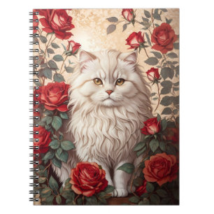 Elegante Vintage persische Katze mit Rose Notizblock