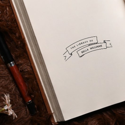 Elegante Vintage Personalisierte Bücher Permastempel