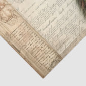 Elegante, Vintage Pfau- und Rose mit Erröten Seidenpapier (Detail)