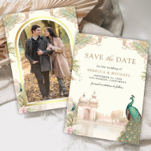 Elegante Vintage-Pfauen-Indische-Palast-Hochzeit