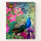 Elegante Vintage Pfauenfamilien Rezepte Notizblock (Rückseite)