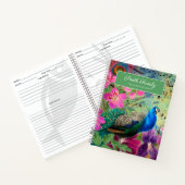 Elegante Vintage Pfauenfamilien Rezepte Notizblock (Innenseite)