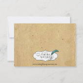 Elegante Vintage Pfauenpfauen Hochzeitsempfehlung Einladung (Rückseite)