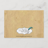 Elegante Vintage Pfauenpfauenpfeife Begleitkarte (Rückseite)