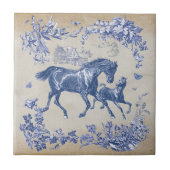 Elegante Vintage Pferde Fliese (Vorderseite)
