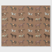 Elegante Vintage Pferde Geschenkpapier (Flach)