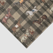 Elegante Vintage Pferde mit Sattelitte Braun Karie Seidenpapier (Detail)