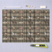 Elegante Vintage Pferde mit Sattelitte Braun Karie Seidenpapier (Handwerk)