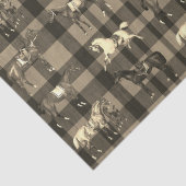 Elegante Vintage Pferde mit Sattelitte Braun Karie Seidenpapier (Detail)