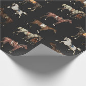 Elegante Vintage Pferde mit Sattelitte Geschenkpapier (Ecke)